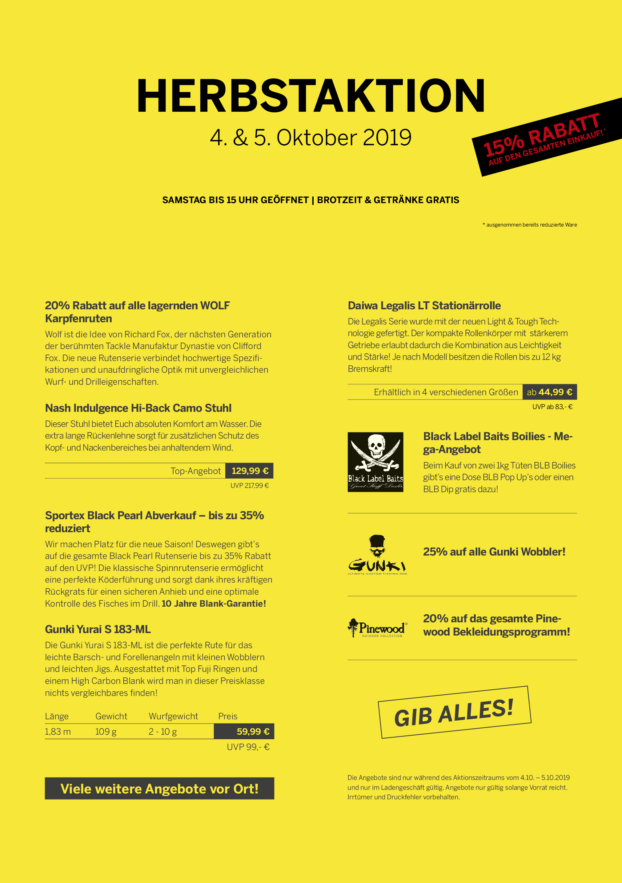 Angelcenter Passau Herbstaktion 2019 Angebote